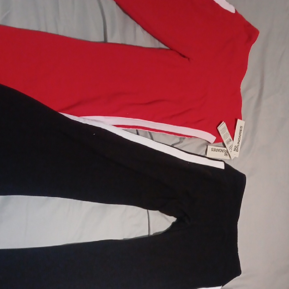 Red and Black Long Sleeve Dress
